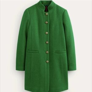 Boden Hamilton Textured Coat - Emerald Green - Size 10 - Like New, no tags